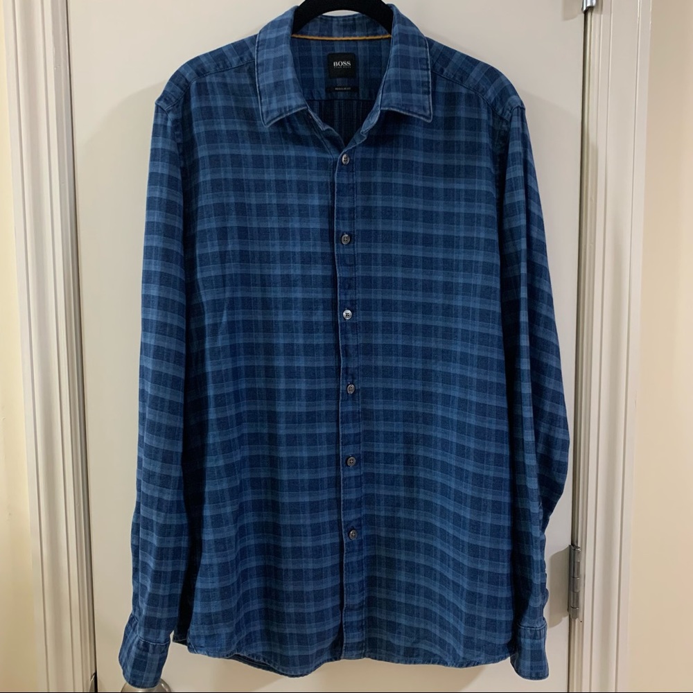 Boss Men’s Plaid Casual Shirt, M